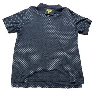 Men’s Foundry Supply Co Navy Blue Polo With All Over Pattern Size 2XL XXL